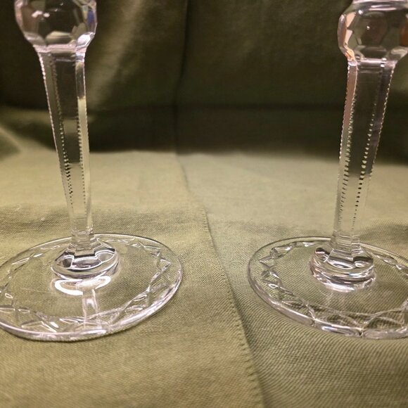 Set of 2 Rogaska Crystal Gallia Wine Hock Balloon Glasses 8" Flora Orig Owner - Picture 8 of 8